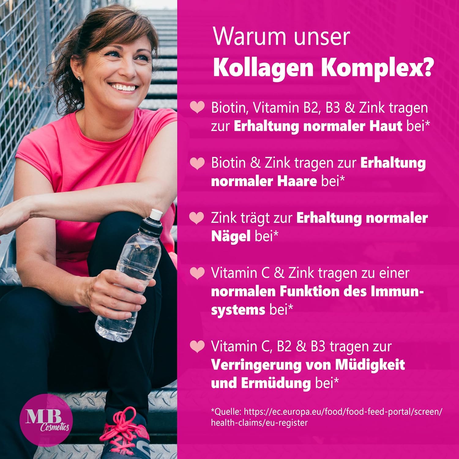 Detalle 2 de MB Cosmetics Kollagen Hyaluronsäure 1000 mg Kapseln