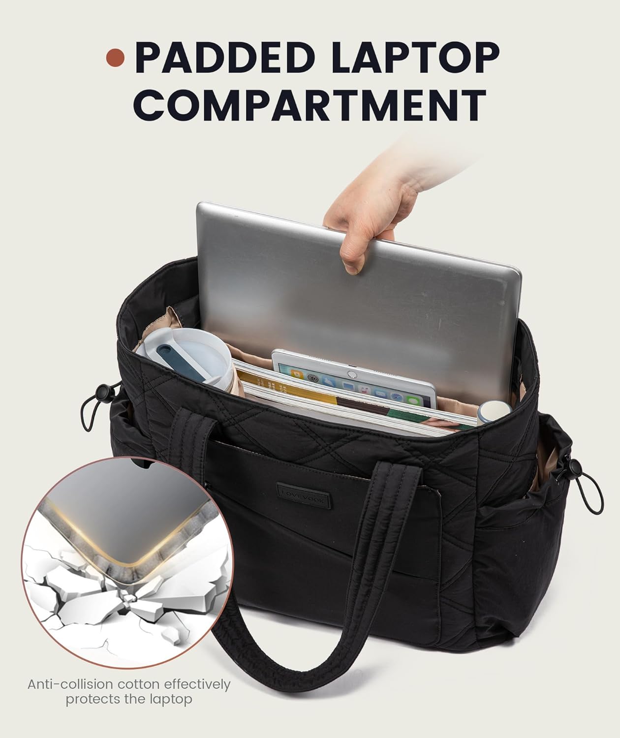 Thumbnail 4 de LOVEVOOK Tote Bags for Women: Lightweight Puffer Tote for Work, School and Travel