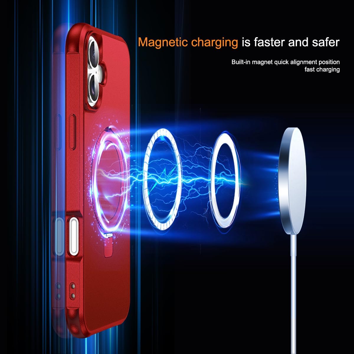 Detalle de SKYLMW iPhone 16 Case 6.1" Magnetic Stand