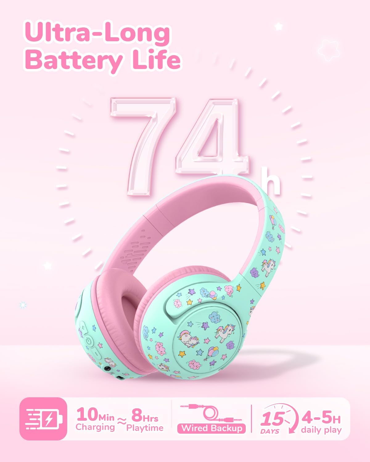 Thumbnail 5 de iClever BTH27 Bluetooth toddler headphones 74H