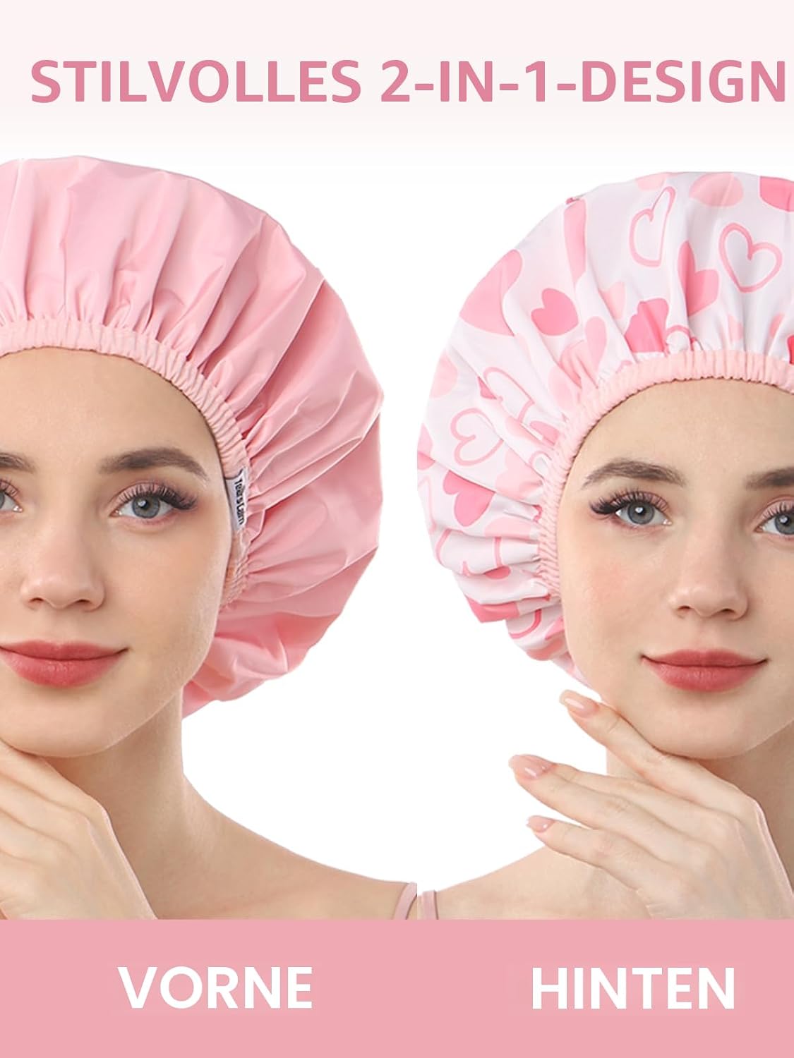 Thumbnail 1 de Years Calm Duschhaube Damen wasserdicht Rosa 2-lagig