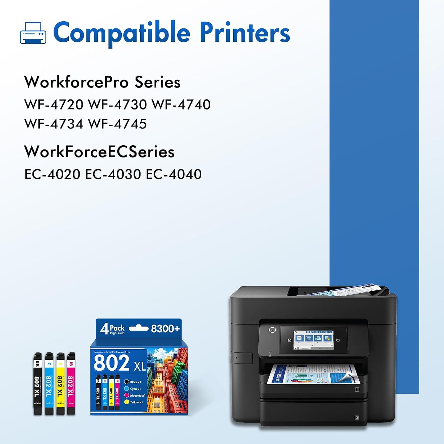 Detalle 2 de Epson-Compatible Remanufactured 802XL Ink Cartridges 4-Pack
