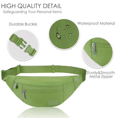 Detalle de MAXTOP Riñonera para Mujer y Hombre con 4 Bolsillos con Cremallera y Conector para Auriculares