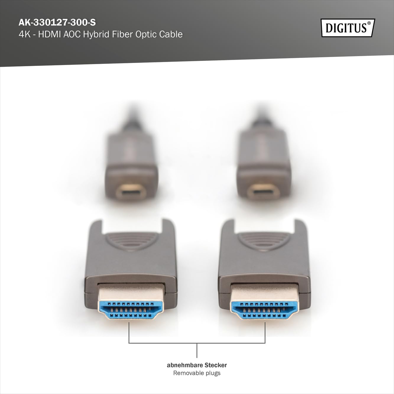 Detalle 2 de DIGITUS HDMI AOC – kabel światłowodowy HDMI 2.0b, 4K/60 Hz, 30 m