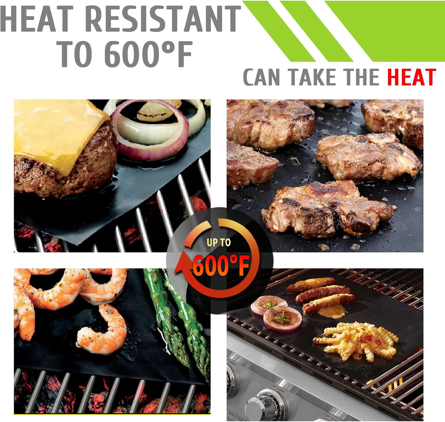 Thumbnail 2 de KitchenRaku 5 Pack BBQ Grill Mat (33x40cm) – reusable, non-stick oven liners for fan assisted ovens