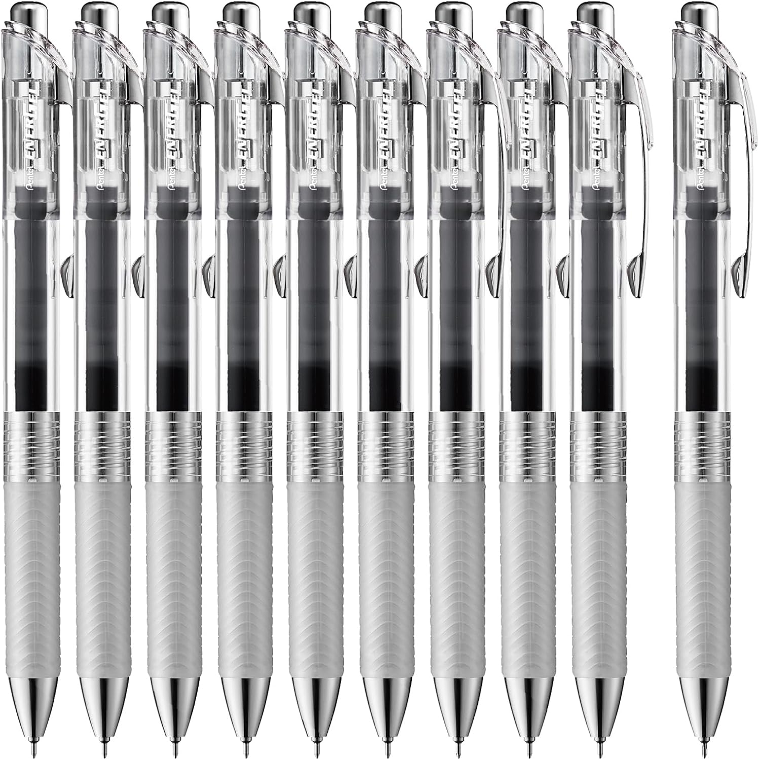 Detalle 1 de ぺんてる エナージェル インフリー BLN74TL-S3 ゲルインキボールペン 0.4mm ターコイズブルー 10本