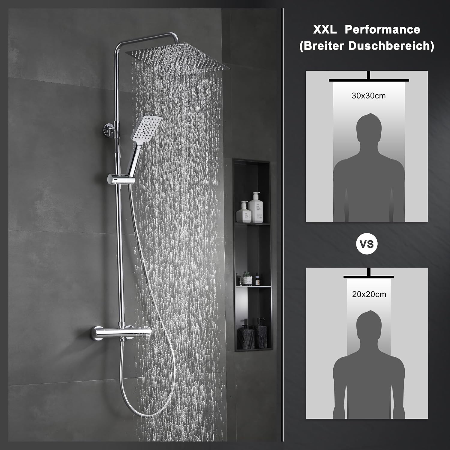 Thumbnail 1 de Görbach Regendusche Duschsystem 30x30 Edelstahl