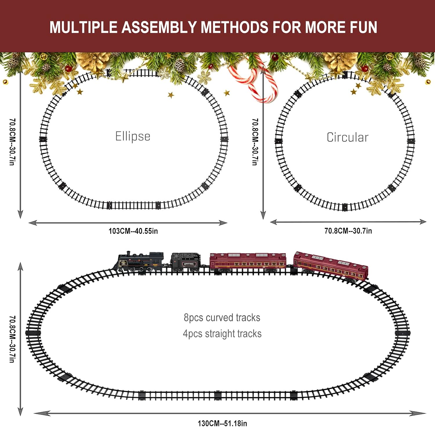 Thumbnail 4 de Electric Train Set Metal Alloy with Lights 3+ ๐