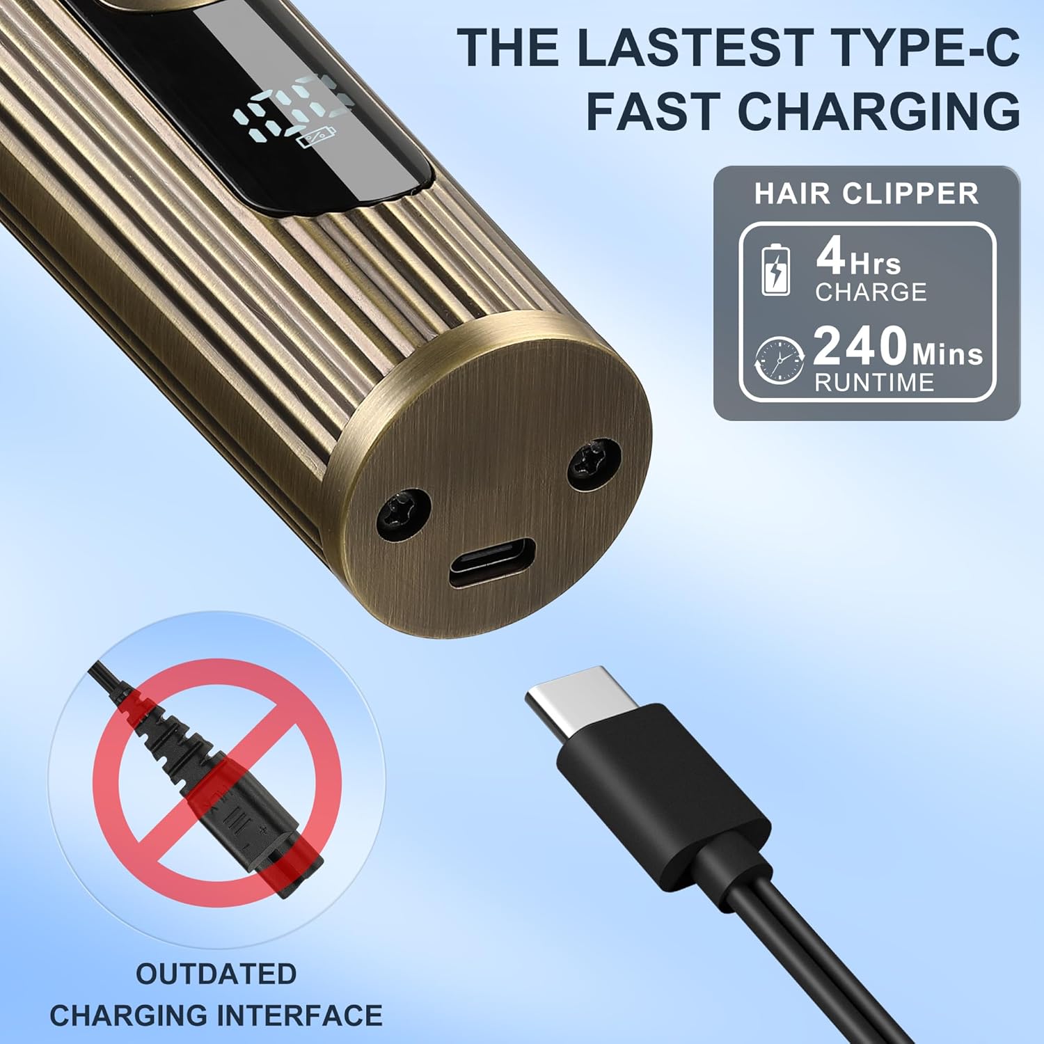 Detalle de Hatteker Tagliacapelli Uomo Professionale 4 in 1: kit toelettatura impermeabile per capelli e barba