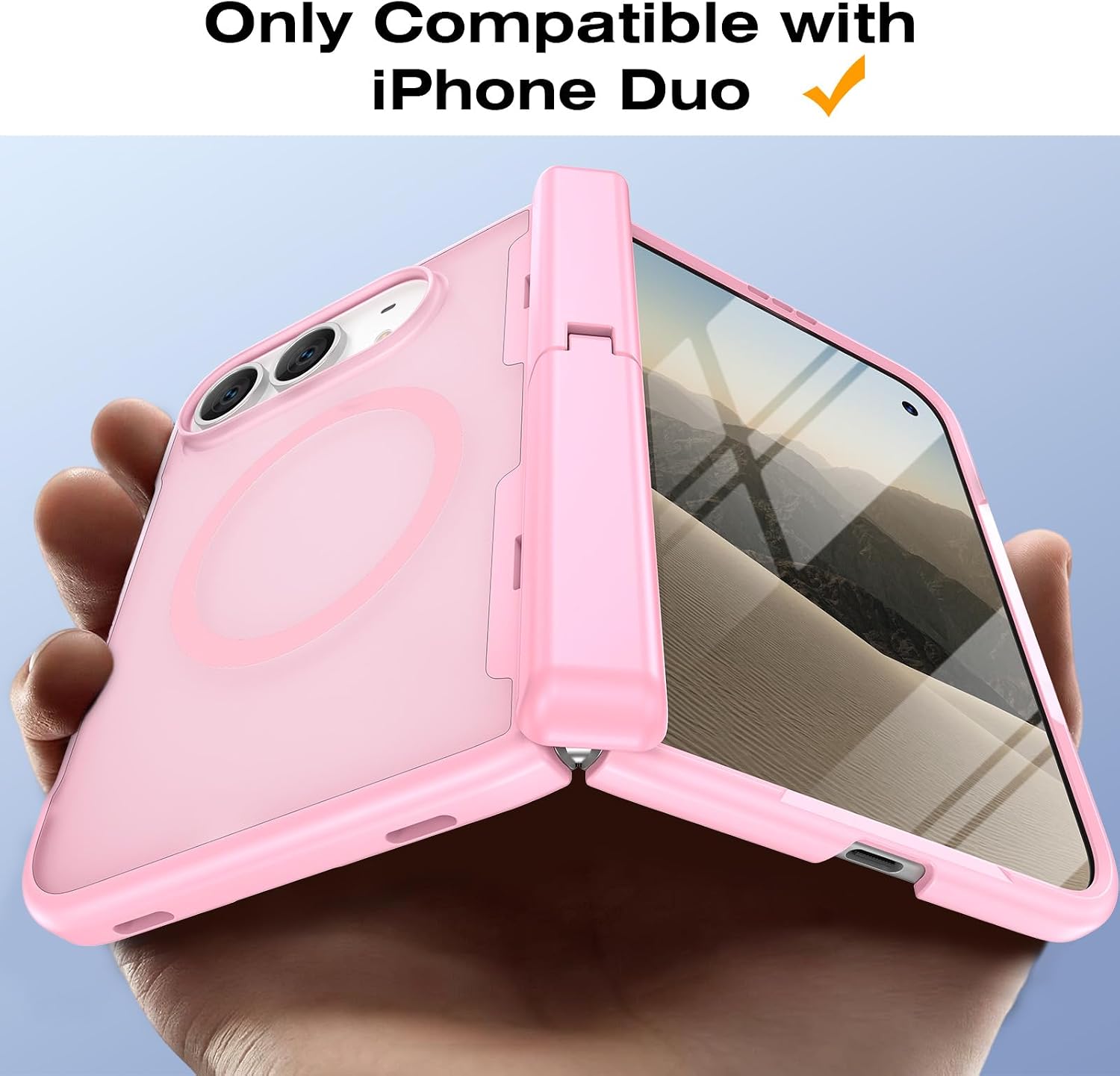 Thumbnail 1 de VEGO Magnetic iPhone Duo Fold Case with Stand, MagSafe Compatibility, Pink