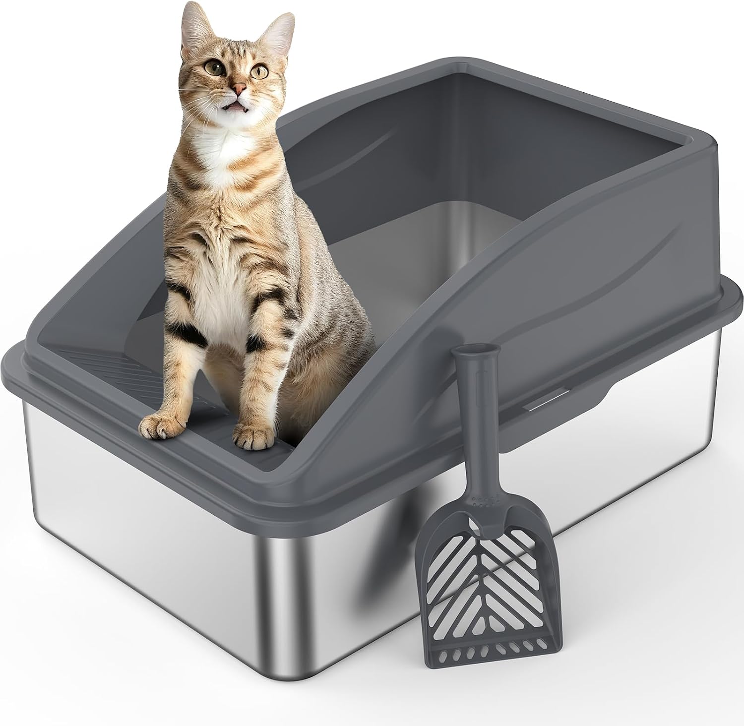 Thumbnail 6 de FURTIME Stainless Steel cat litter tray 21cm