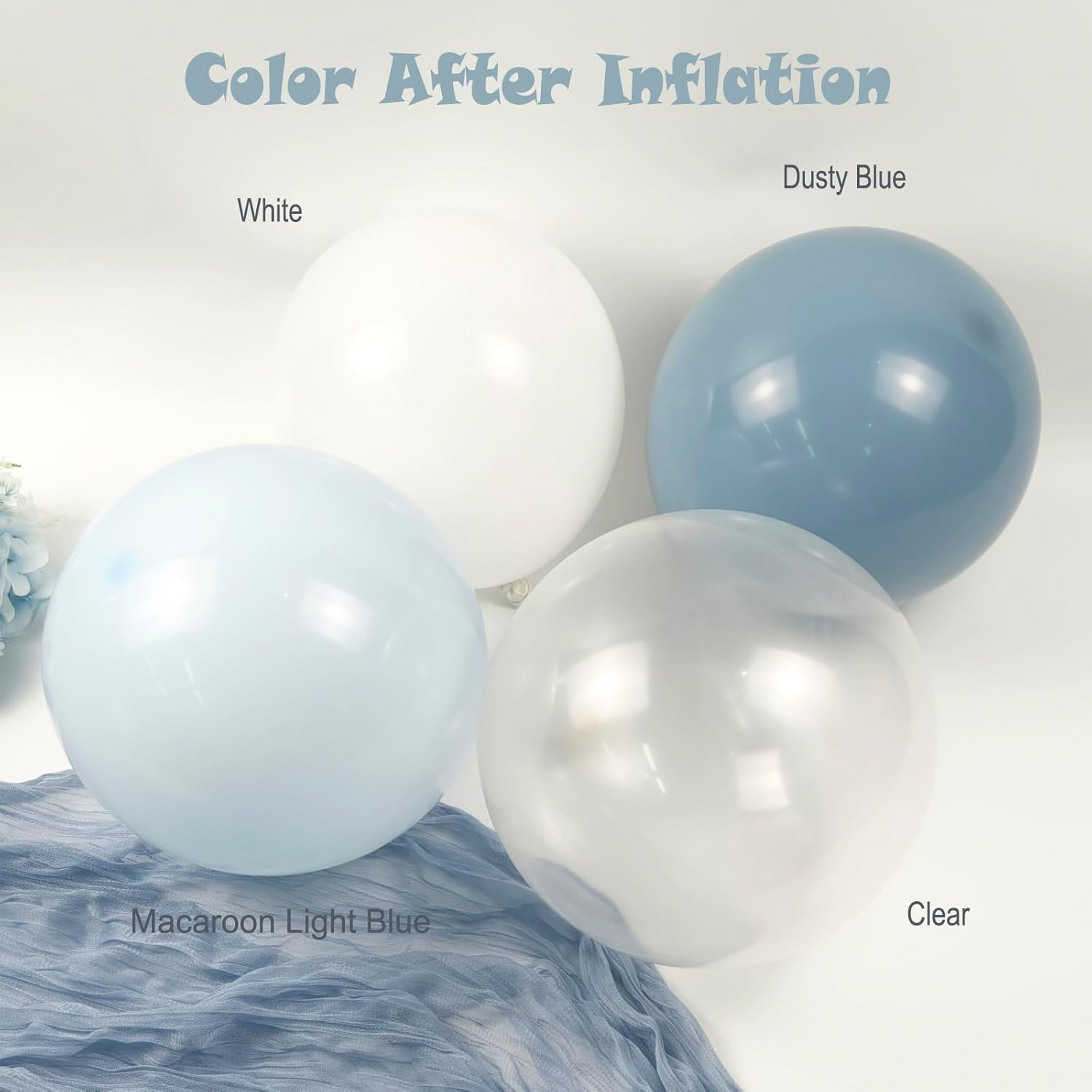 Thumbnail 2 de Dusty Blue Balloon Arch Kit (126-Piece Light Blue & White) for Weddings, Baby Showers, and More