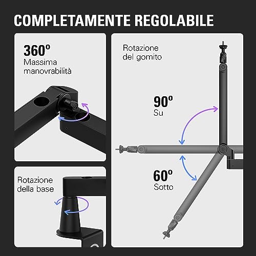 Detalle de Elgato Wave Mic Arm (Low Profile) – Braccio snodabile a profilo basso per studio e streaming