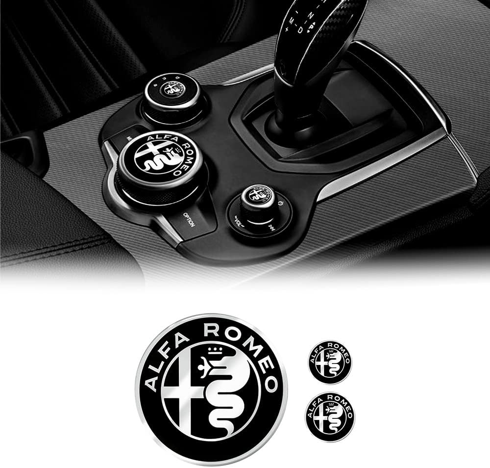 Detalle 2 de Kit Adesivo Alfa Romeo 3 Loghi per Interno Giulia e Stelvio – 4R Quattroerre.it