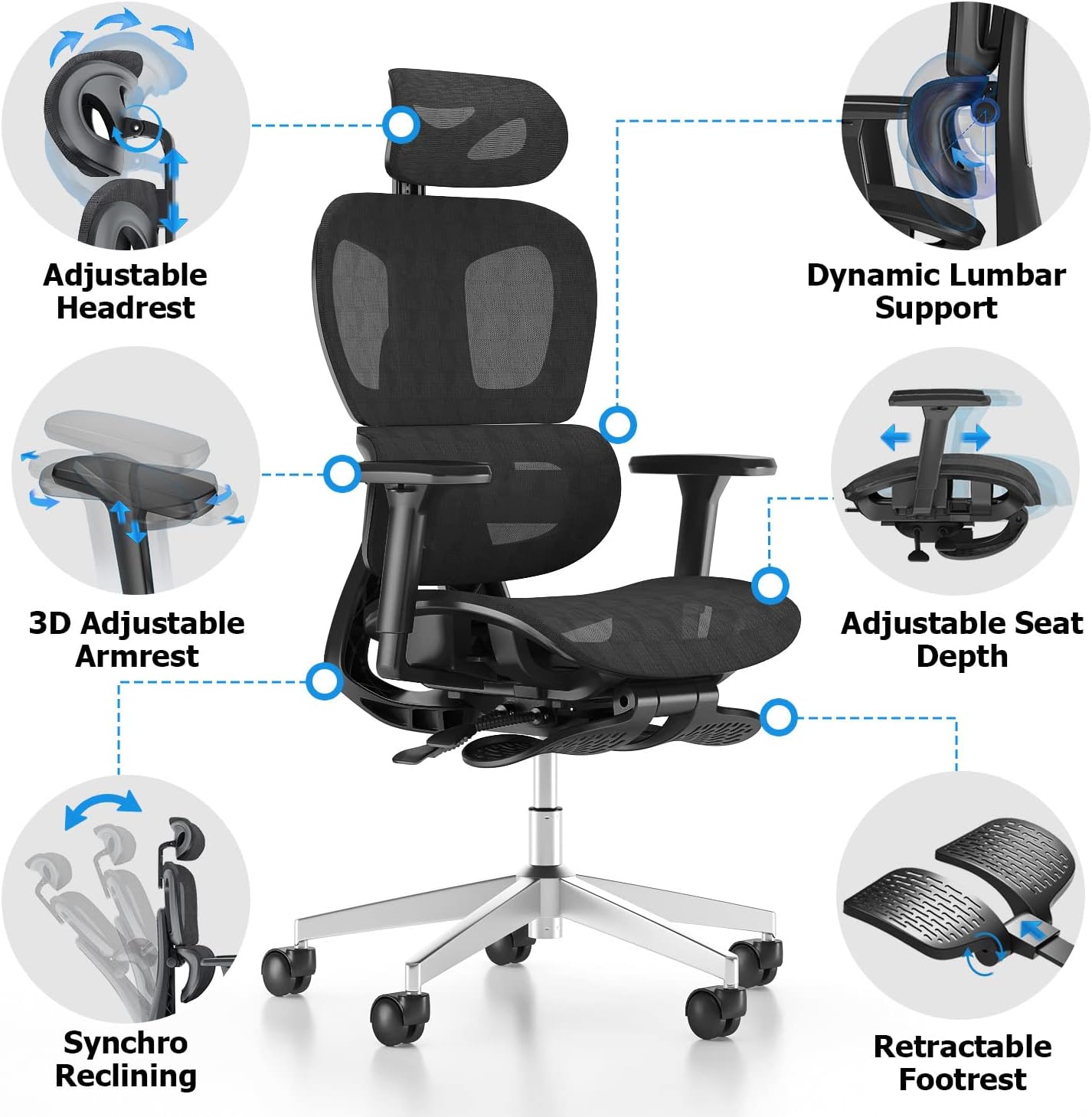 Detalle 2 de PatioMage Ergonomic Office Chair 440 lb 💺