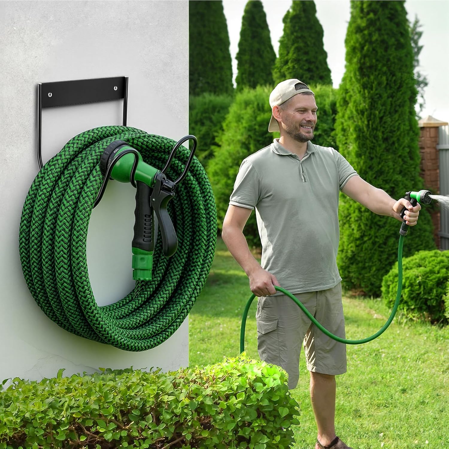 Thumbnail 6 de Hydrogarden Wall Mounted Stainless Hose Holder (Black)