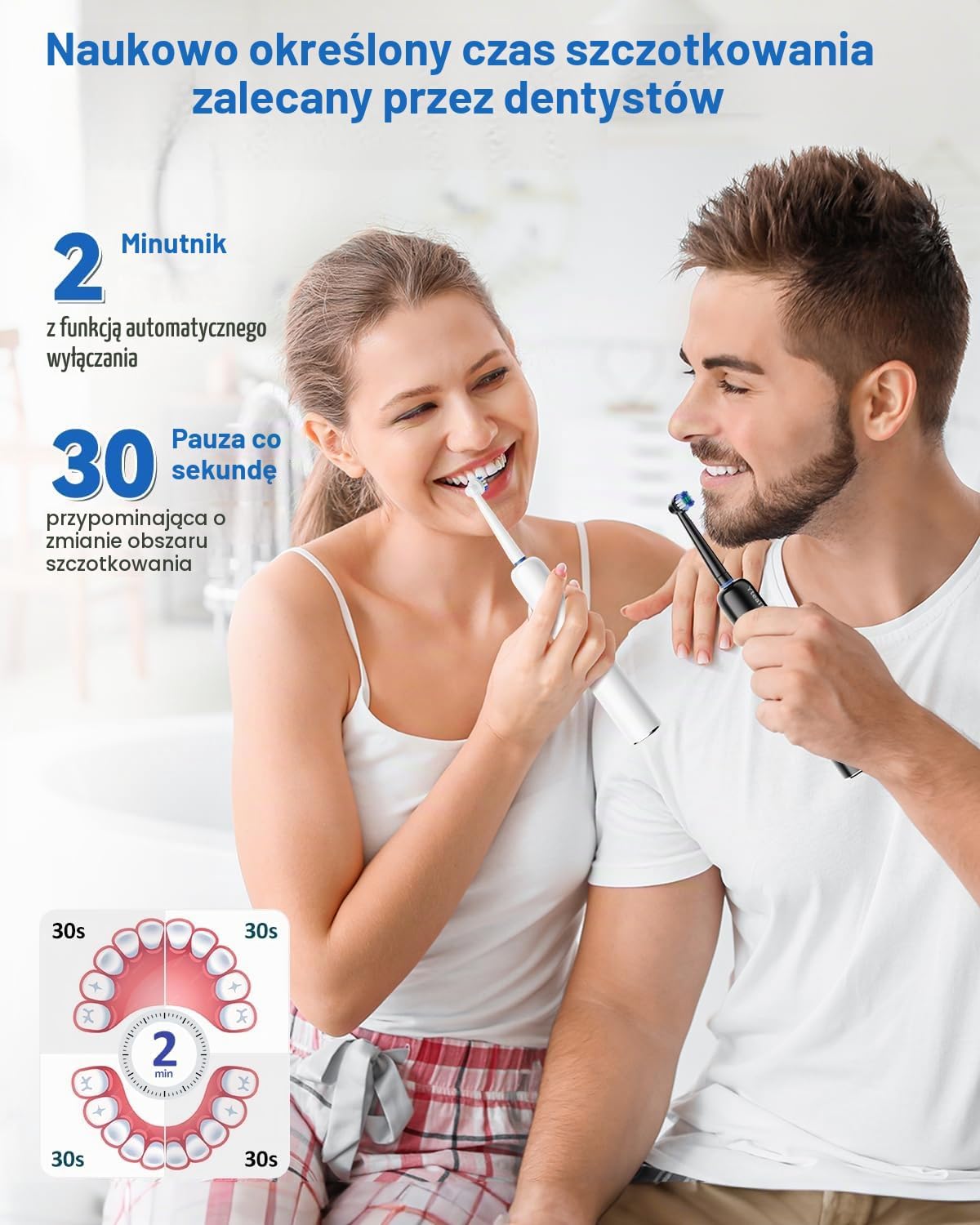 Thumbnail 6 de YTEATH PRO – 2 obrotowe szczoteczki elektryczne, 10 końcówek, 5 trybów, IPX7