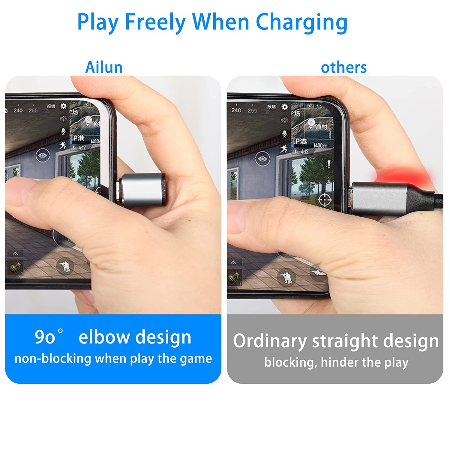 Detalle de GELRHONR PD 100W USB C Type-C 90 Degree Fast Charging Cable