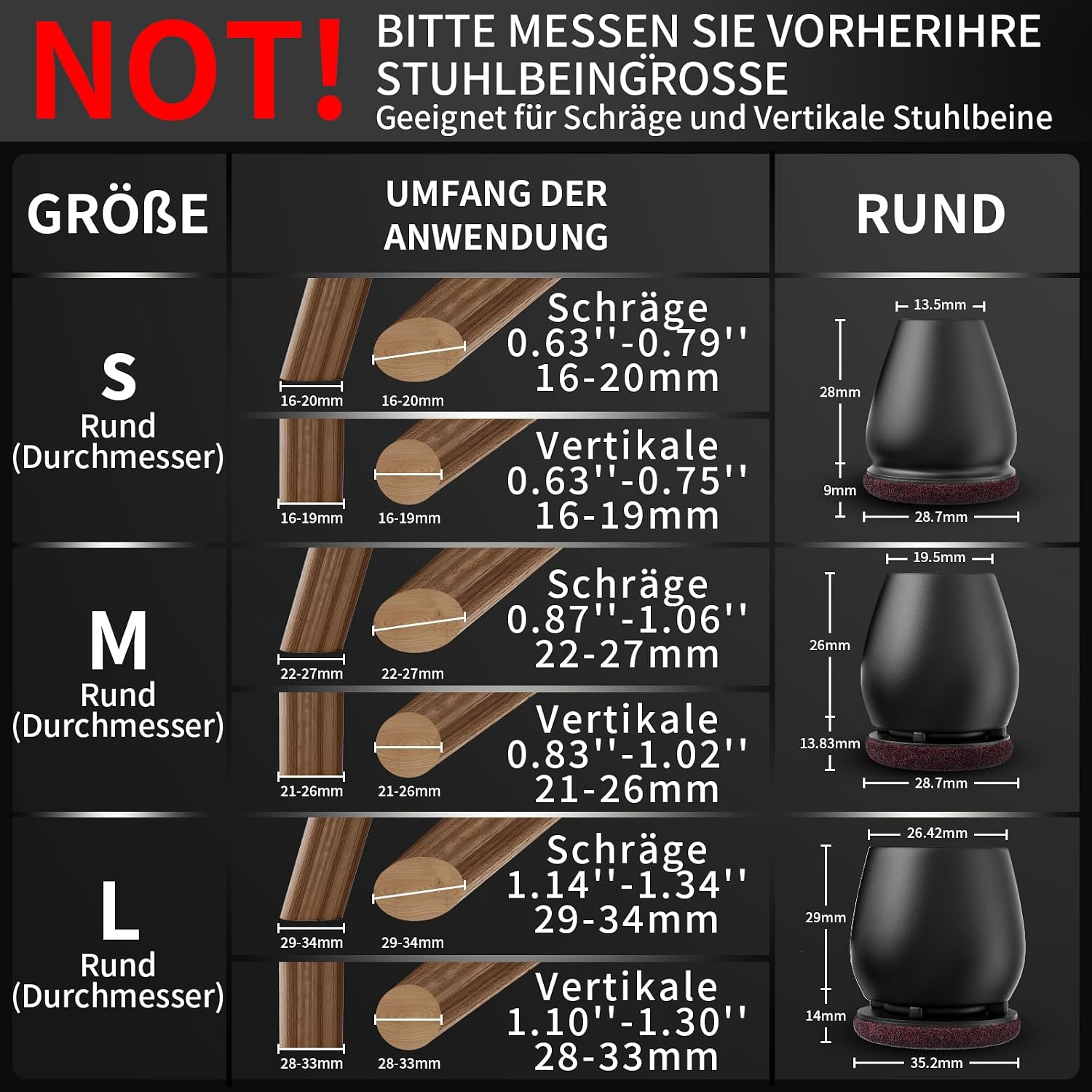 Thumbnail 4 de 16er Schutzkappen für Stuhlbeine