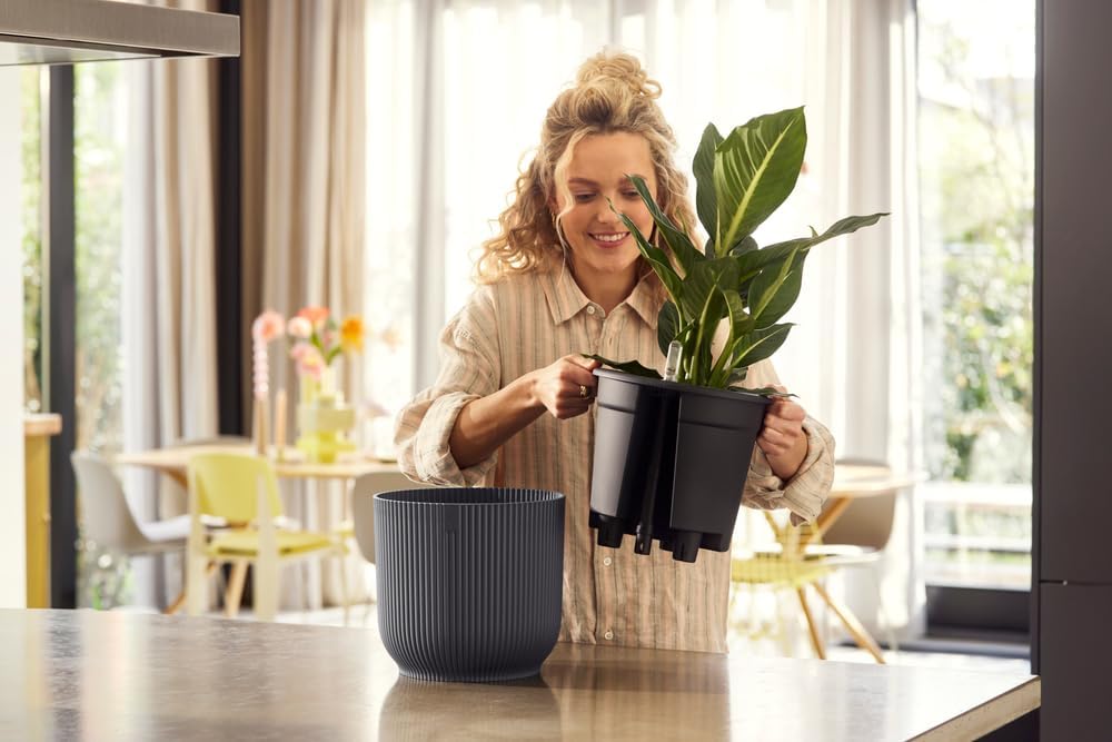 Detalle de Elho All-in-1 Vibes Rond 18 avec Système D'Irrigation - Anthracite