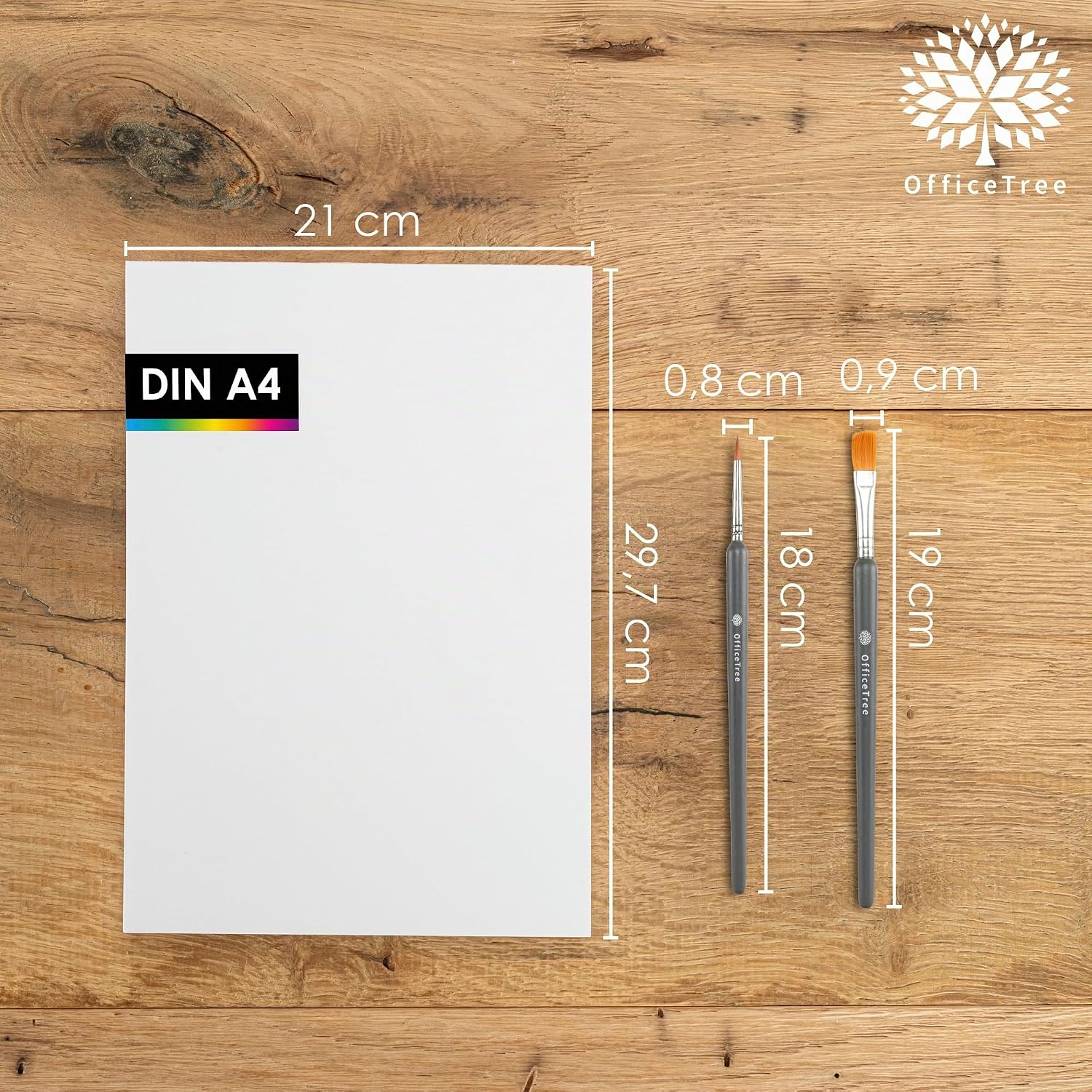 Thumbnail 1 de OfficeTree Aquarellblock A4 | 40 Blatt, 300 g/m², inkl. 2 Pinsel