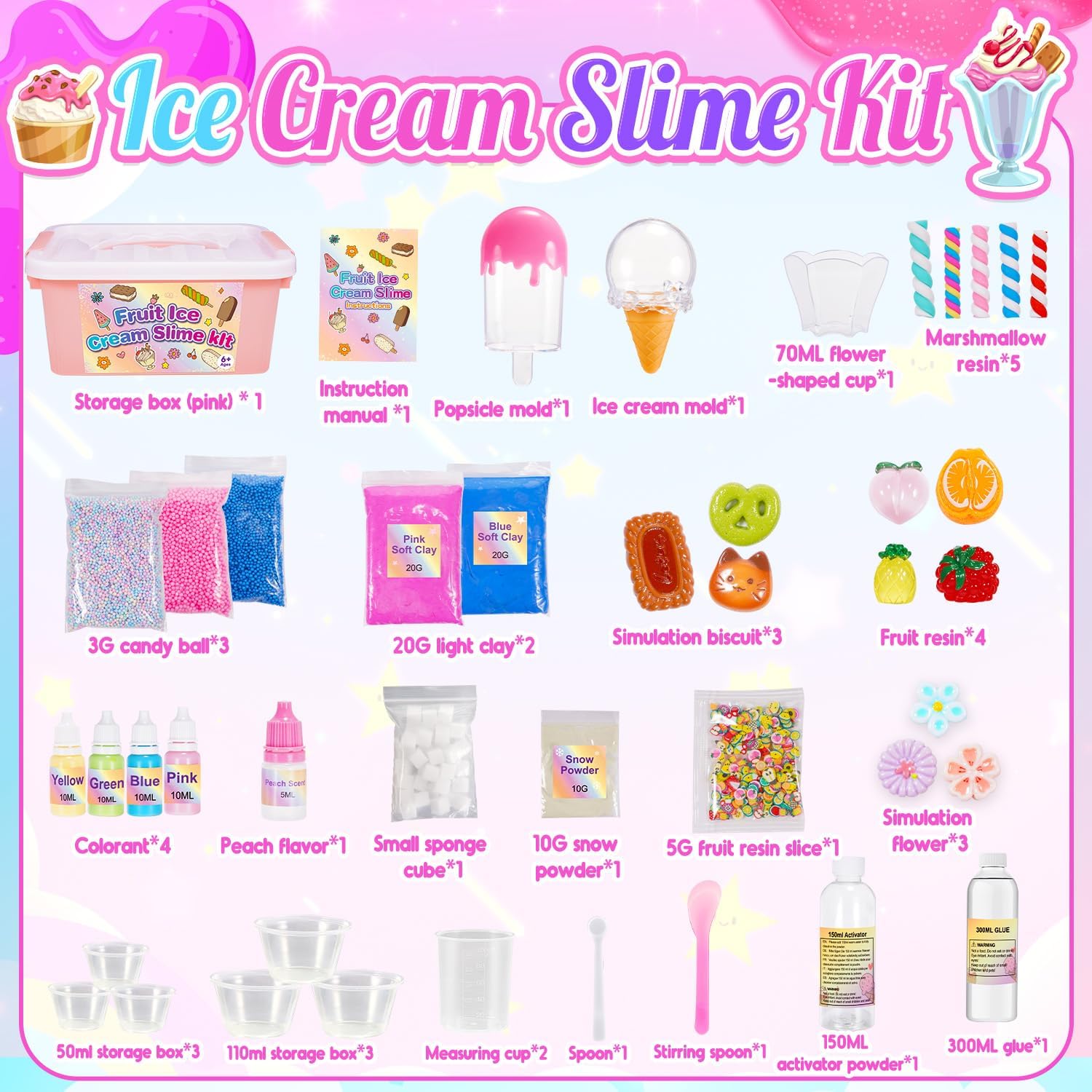 Detalle 2 de Adeokay Slime per Bambini: kit di slime alla frutta e dessert per creazioni infinite (6–12 anni)