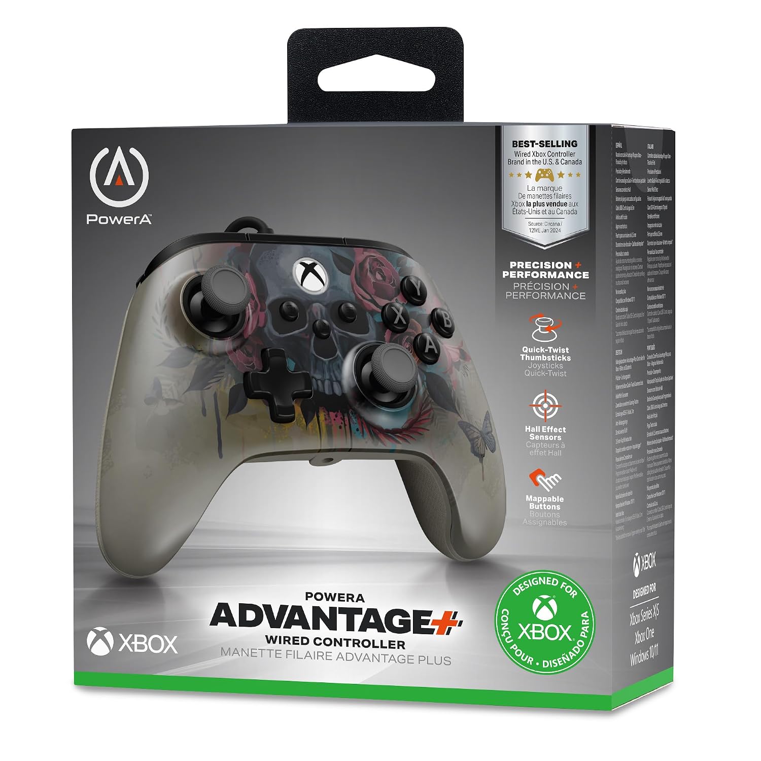 Detalle 2 de PowerA kabelgebundener Controller Advantage für Xbox Series X|S – Bloom & Gloom
