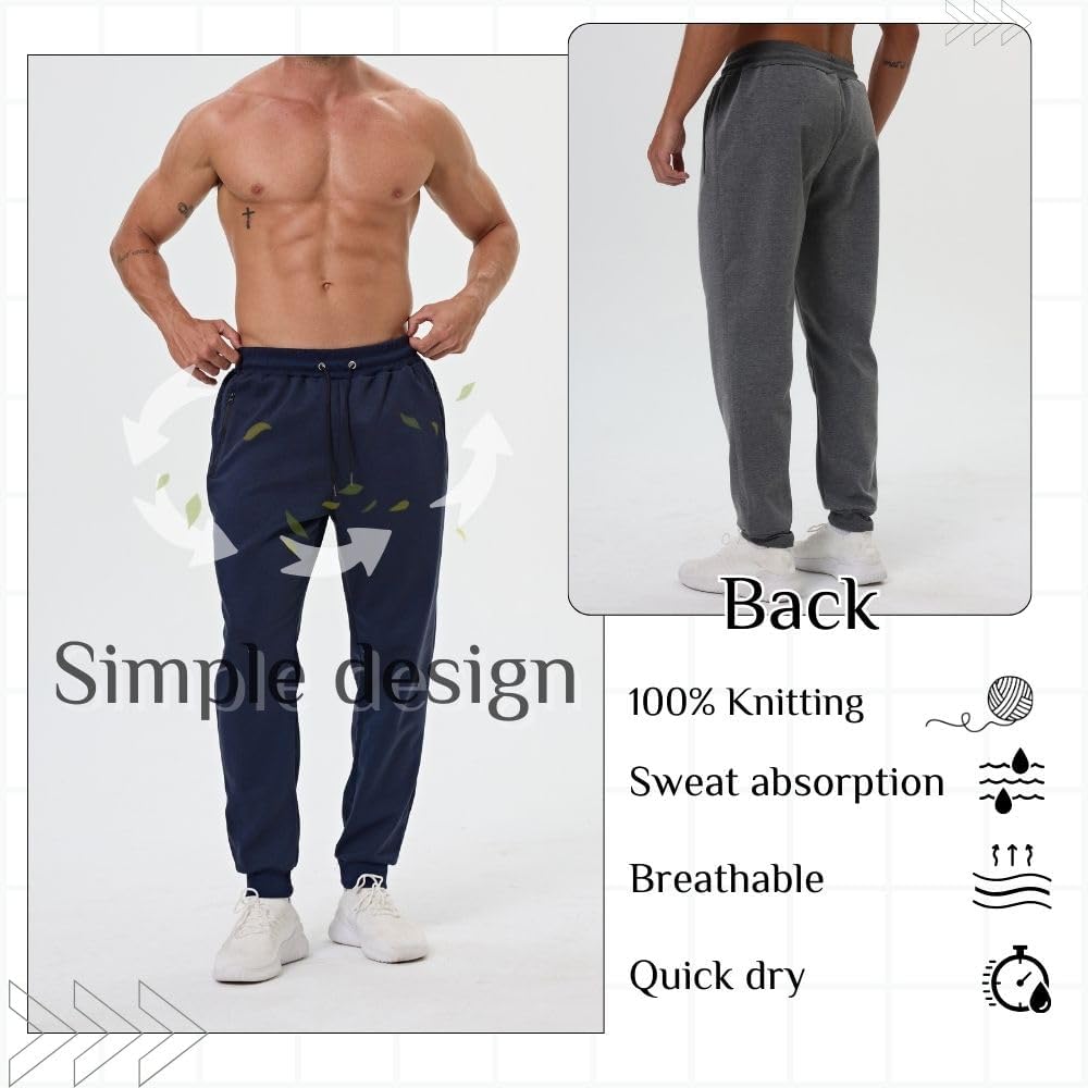 Thumbnail 4 de Bsrpolry 3-Pack Men’s Athletic Sweatpants with Zip Pockets