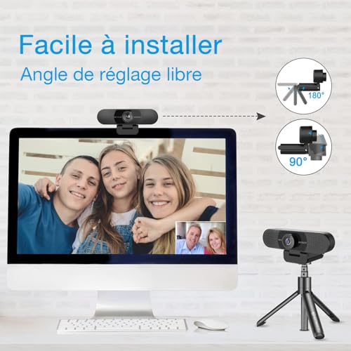 Detalle de eMeet Webcam 1080P C960 : Web Cam Full HD avec double microphone et grand angle 90°
