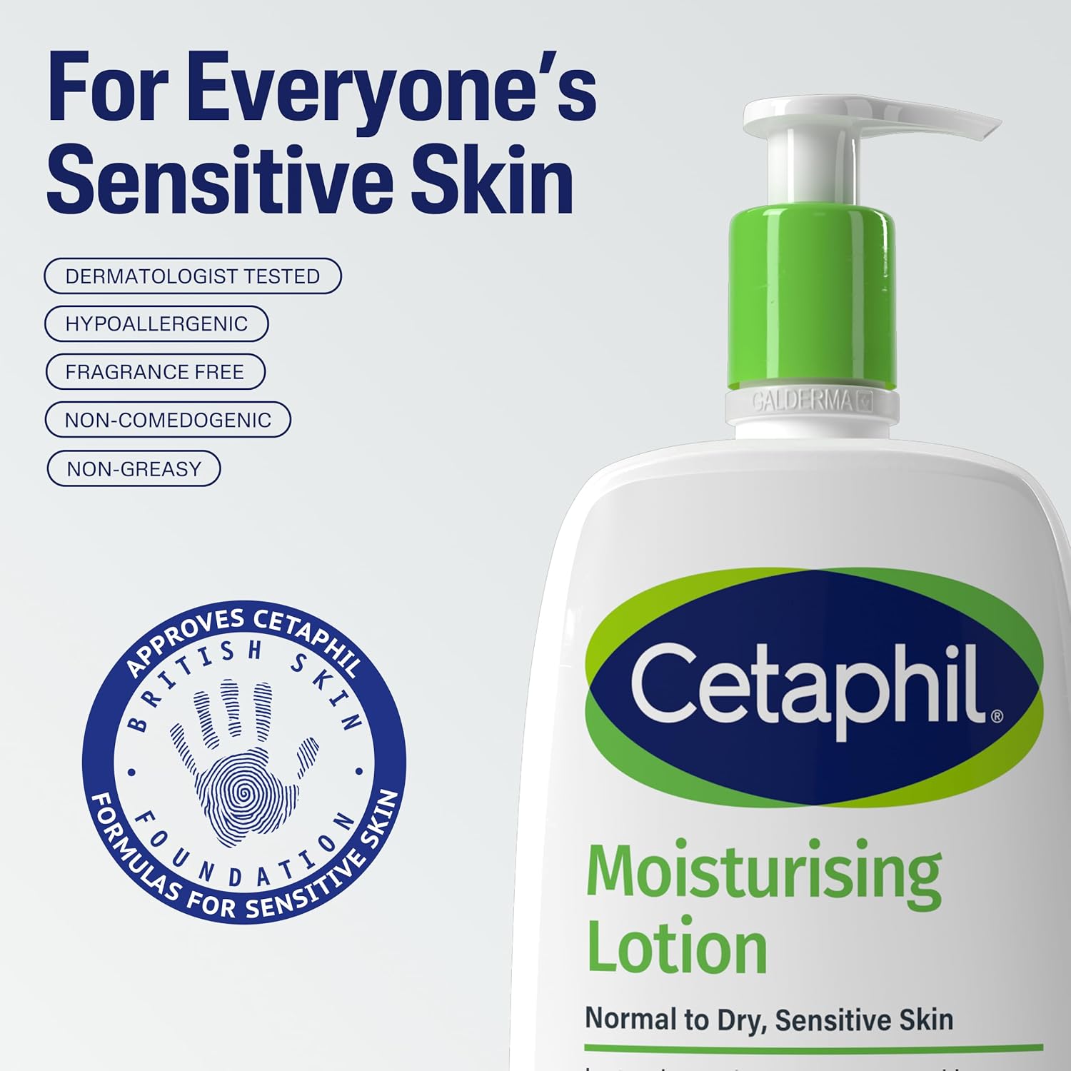 Detalle de Cetaphil Face & Body Moisturiser (1L) with Niacinamide & Vitamin E for normal to dry, sensitive skin