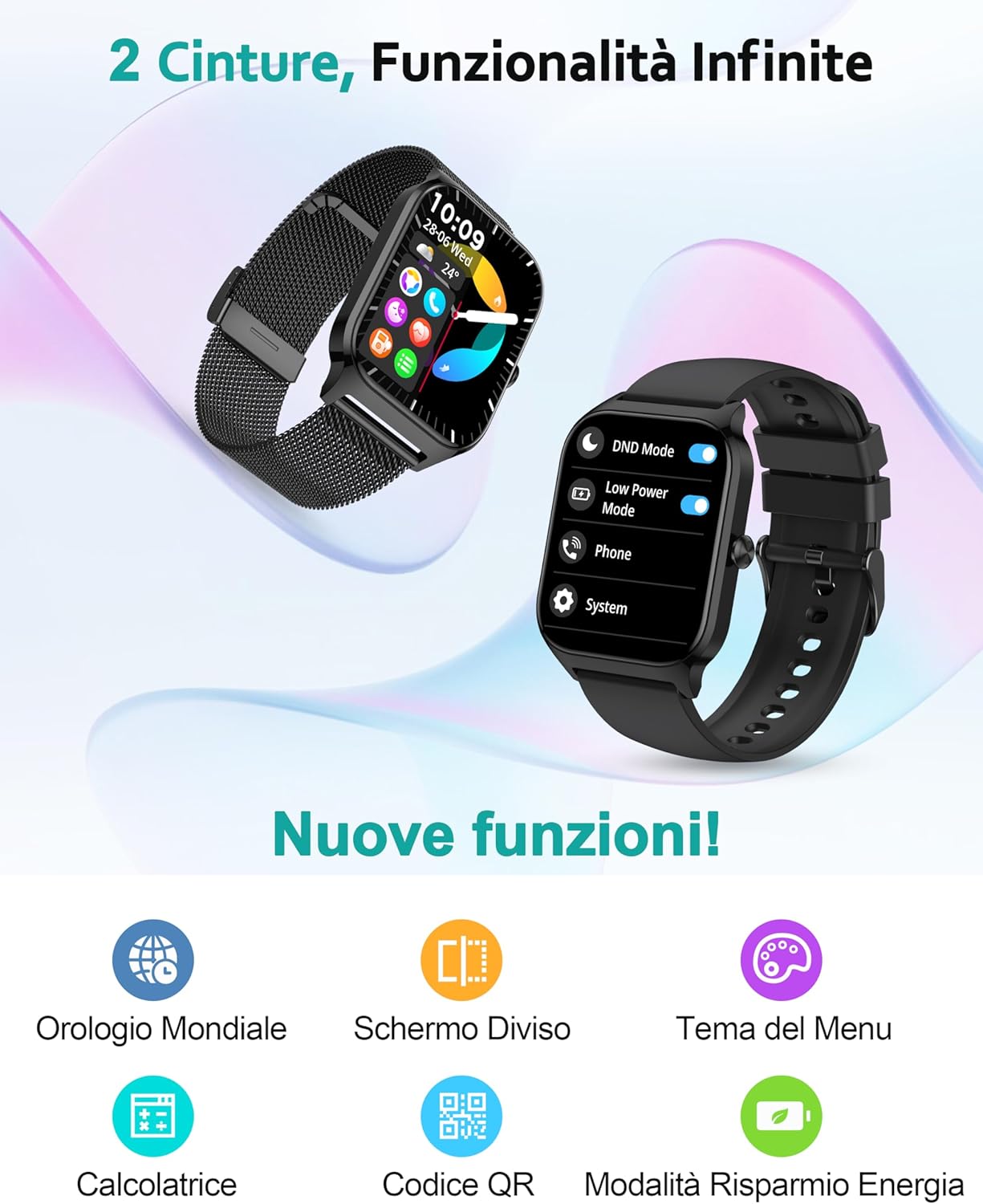 Thumbnail 6 de Popglory Smartwatch Uomo Donna 1.85": fitness avanzato, chiamate e assistente AI