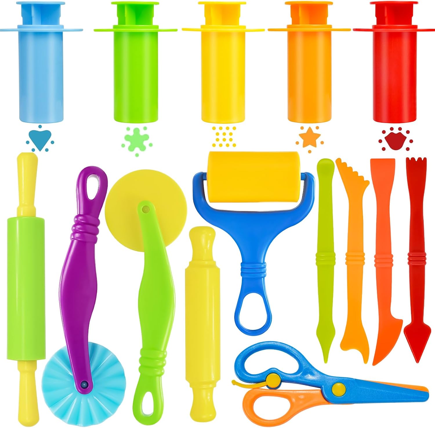 Detalle de LCY WEDSHI nt1111113 Dough Tool Set, 15-Piece Plastic Tools for Kids