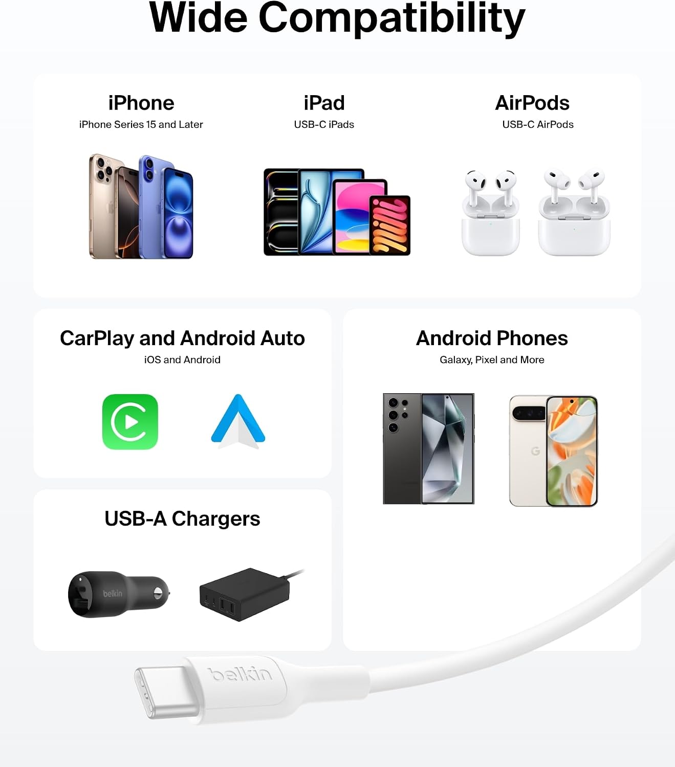 Thumbnail 6 de Belkin Eco Braided USB-A to USB-C Cable 3.3 ft 15W 🔌