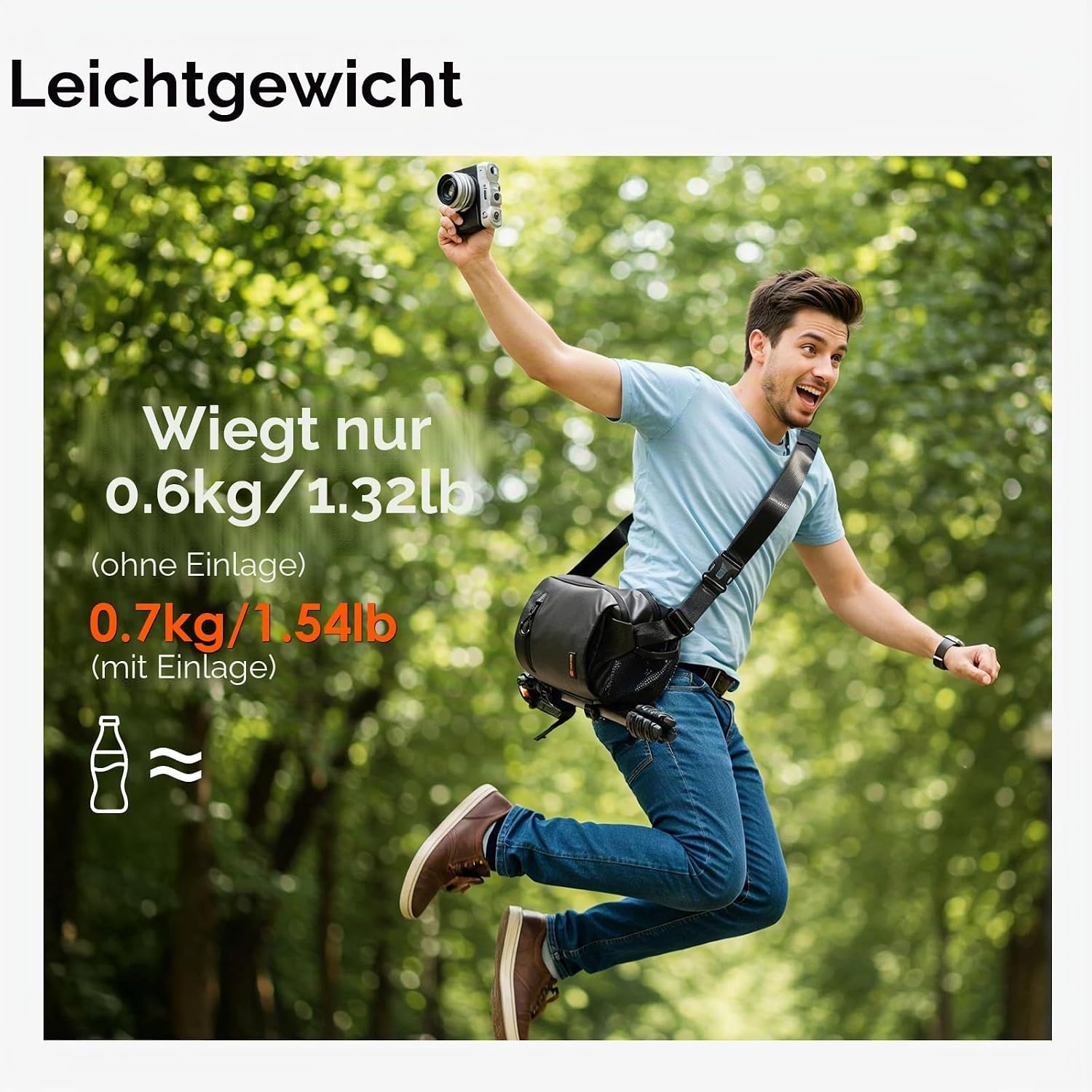 Detalle de TARION Kameratasche DSLR Messenger Bag – Kleine 2-in-1 Crossbody mit 5L Fassungsvermögen