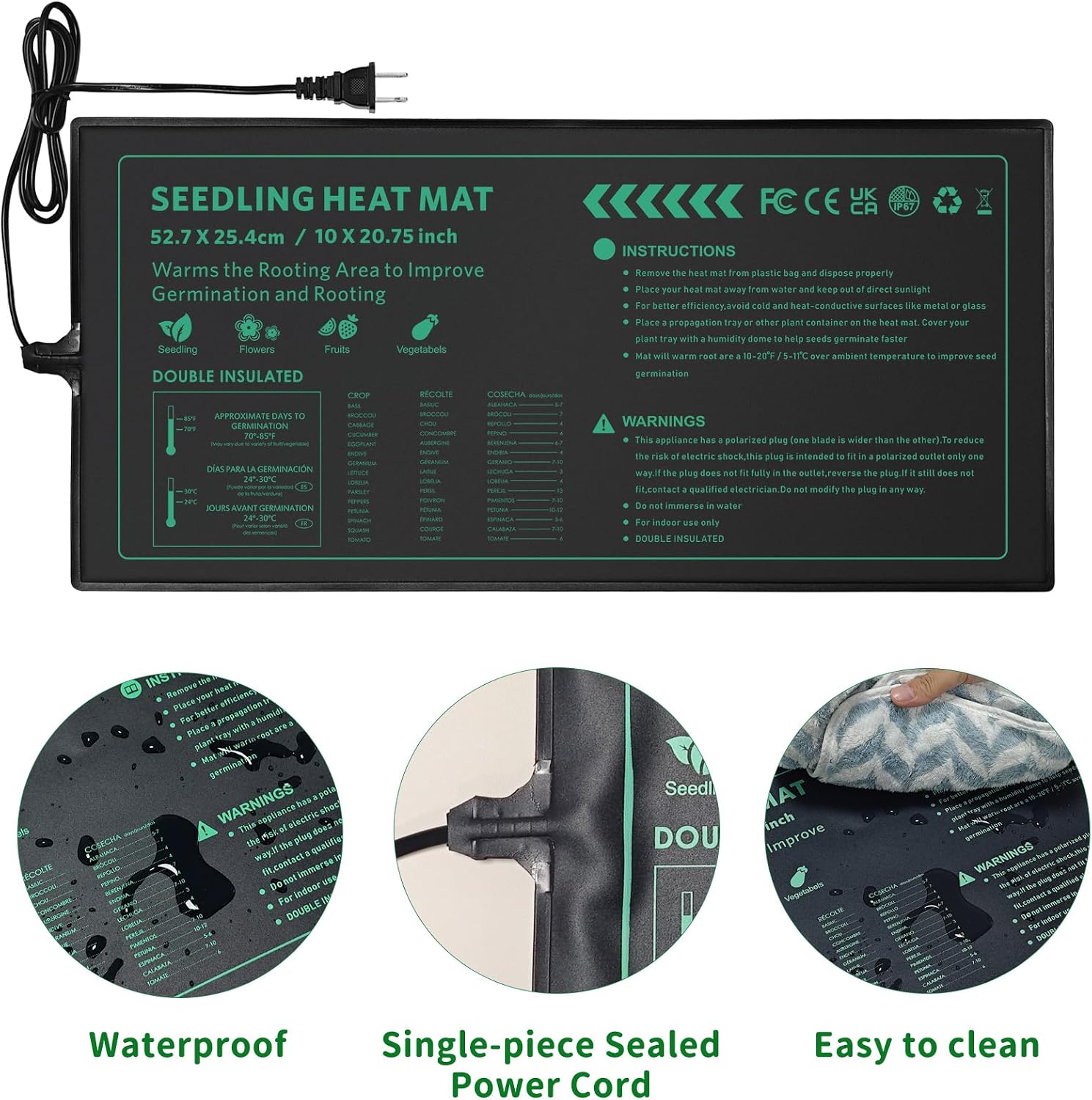Detalle de AUPETEK Plant Heat Mat 25x52cm