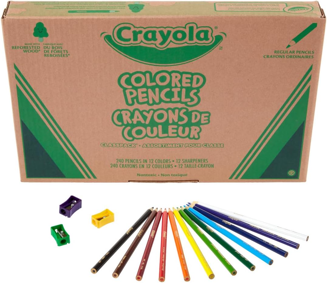 Thumbnail 1 de Crayola Colored Pencils Classpack (240ct) — Bulk 12-Color Pencils with Sharpeners for Classroom Use