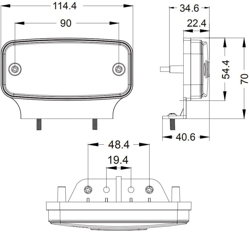 Detalle de DARKGUARD 2 x LED Front Position Light – White Marker for Trailers, Trucks and Caravans