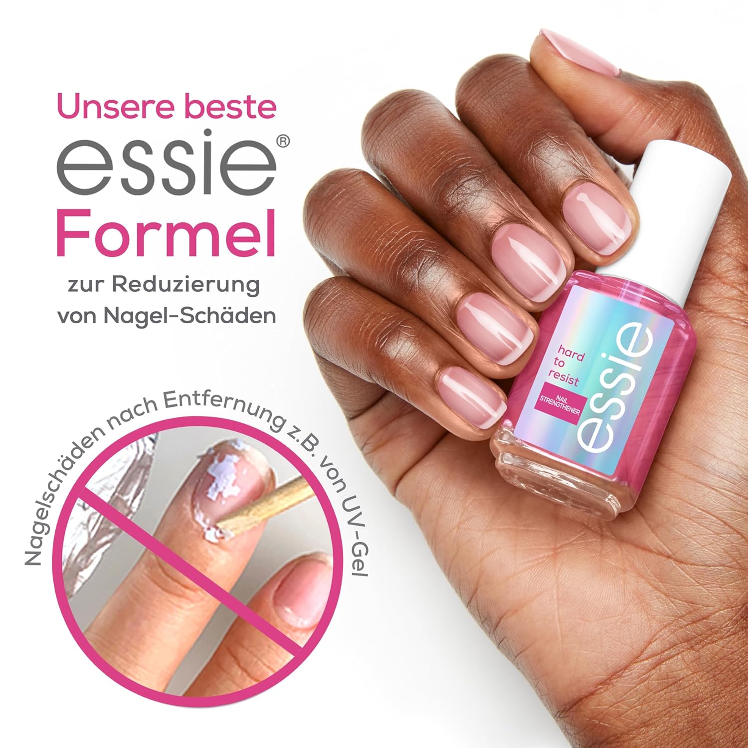 Thumbnail 2 de essie Nagelhärter hard to resist – veganer transparenter Aufbau mit Pinkunterton, 13,5 ml
