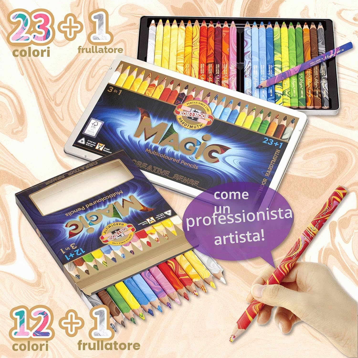 Thumbnail 6 de Koh-I-Noor H3408024 Set di 24 matite colorate in legno FSC