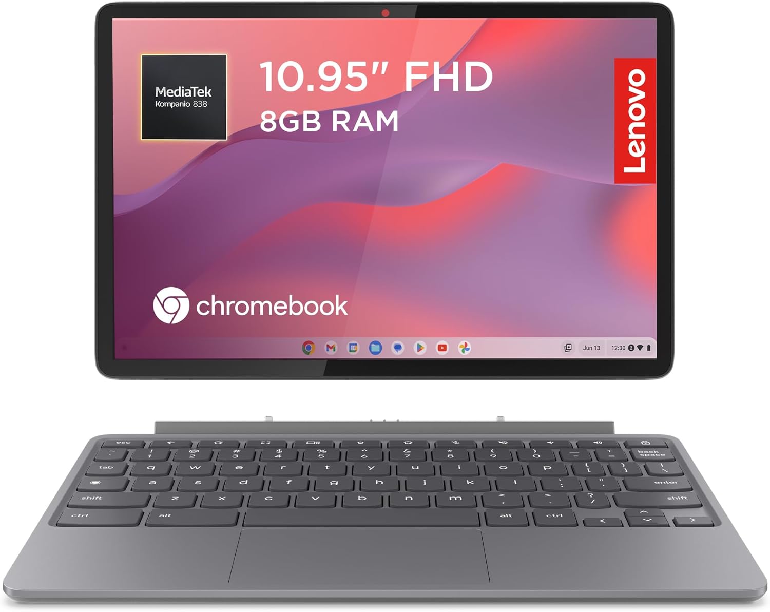 Thumbnail 1 de Lenovo IdeaPad Chromebook Duet 11-inch FHD+ (MediaTek Kompanio 838, 8GB/128GB) with USI Pen 2 and Folio Keyboard