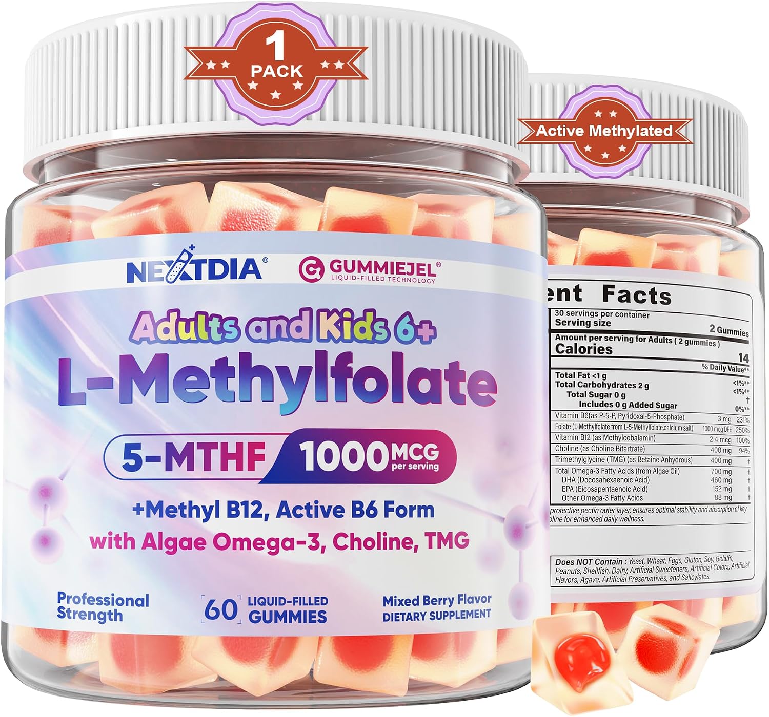 Detalle de L-Methylfolate Gummies 1000 mcg