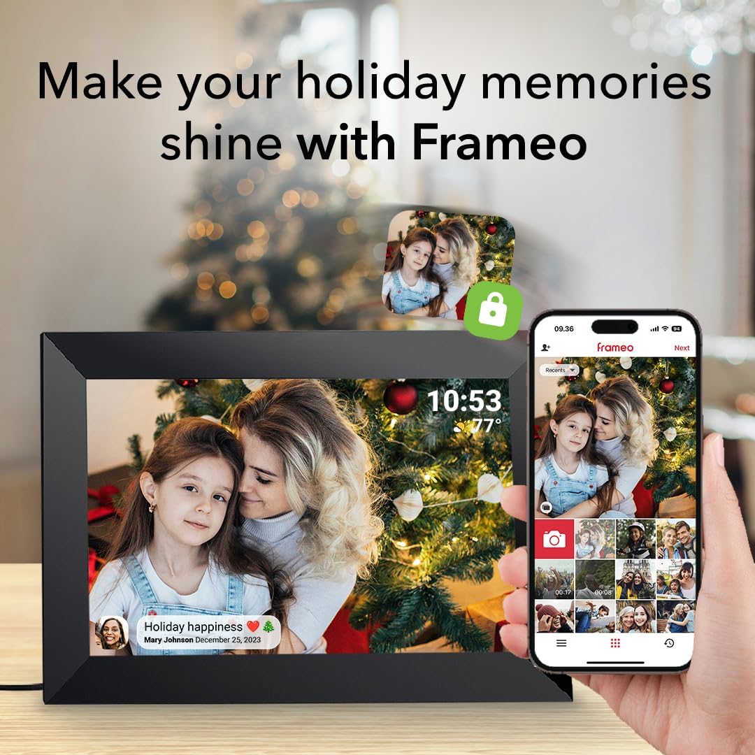 Thumbnail 2 de Frameo 10.1-Inch WiFi Digital Picture Frame (32GB Storage) with 1280×800 IPS Touchscreen