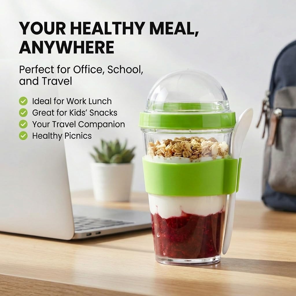 Detalle 2 de GOODS+GADGETS® Cereal to Go Cup, 350 ml + 100 ml, Green