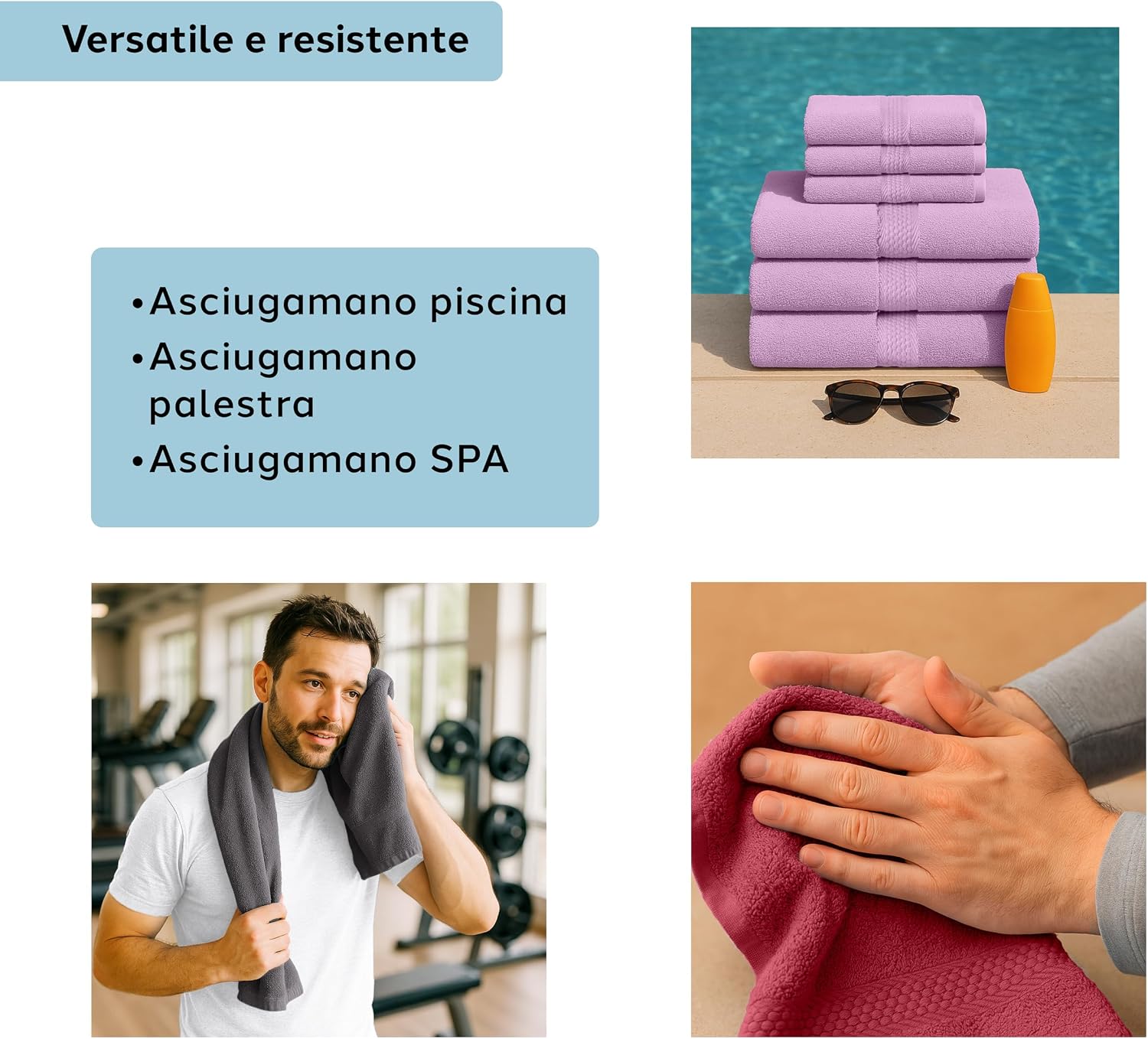 Thumbnail 4 de Caleffi Set Asciugamani 6 pezzi cotone 100% 55x100/40x60