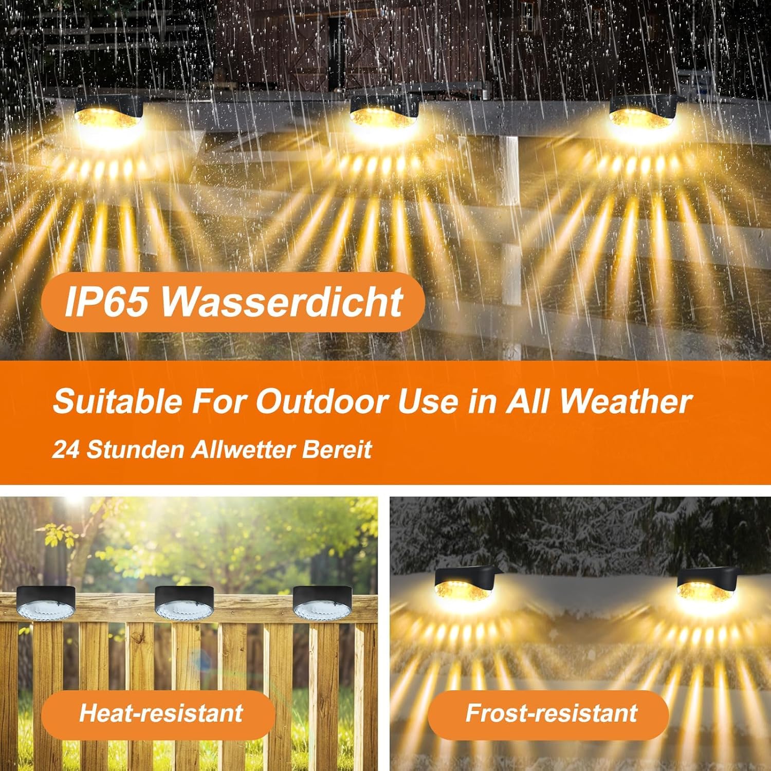 Thumbnail 2 de Bzavor Solarlampen für Außen Garten – 16 Stück IP65, kabellose Zaun- und Balkondekoration mit LED-Beleuchtung