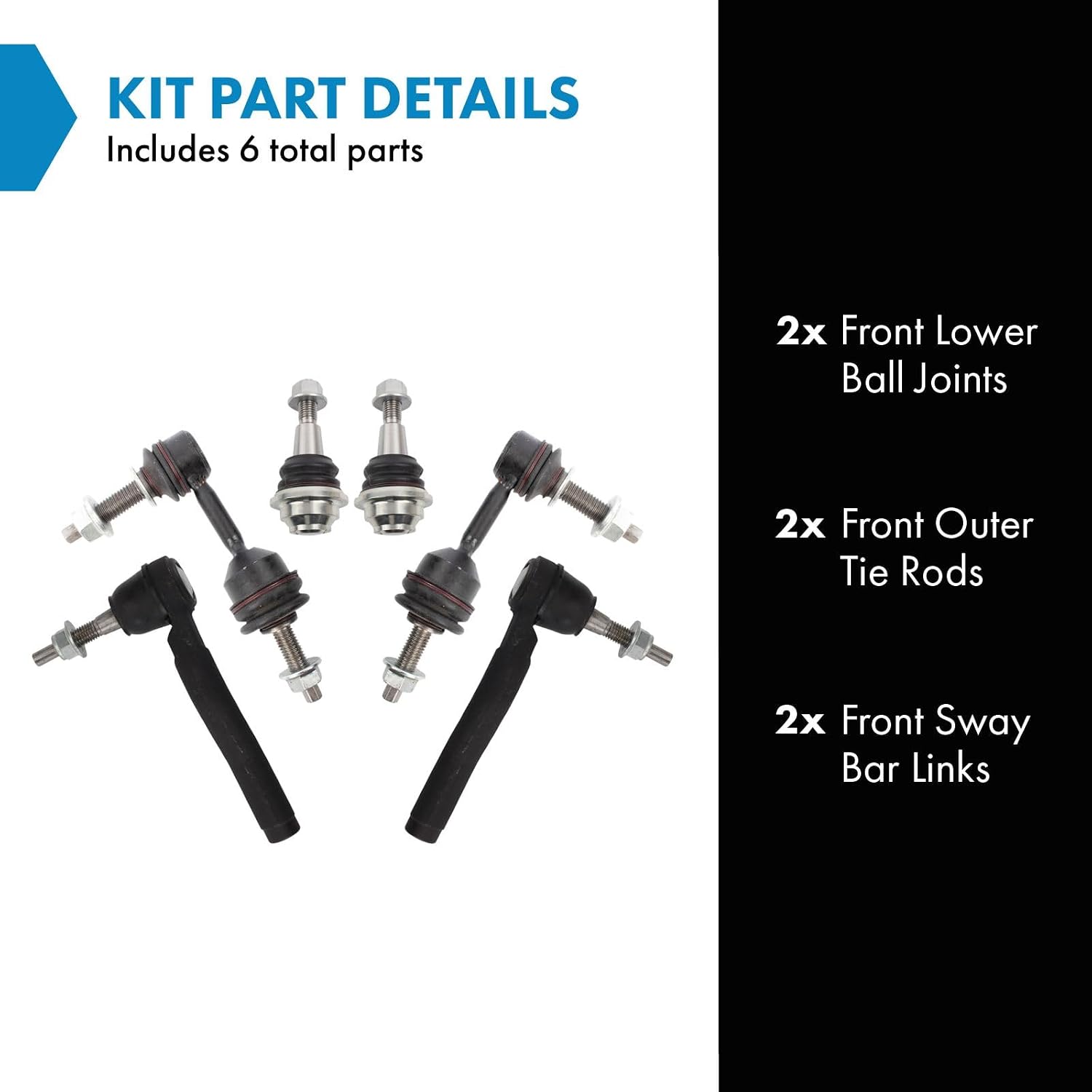 Detalle de TRQ Front Steering and Suspension Kit, 2021–2023 Fitment