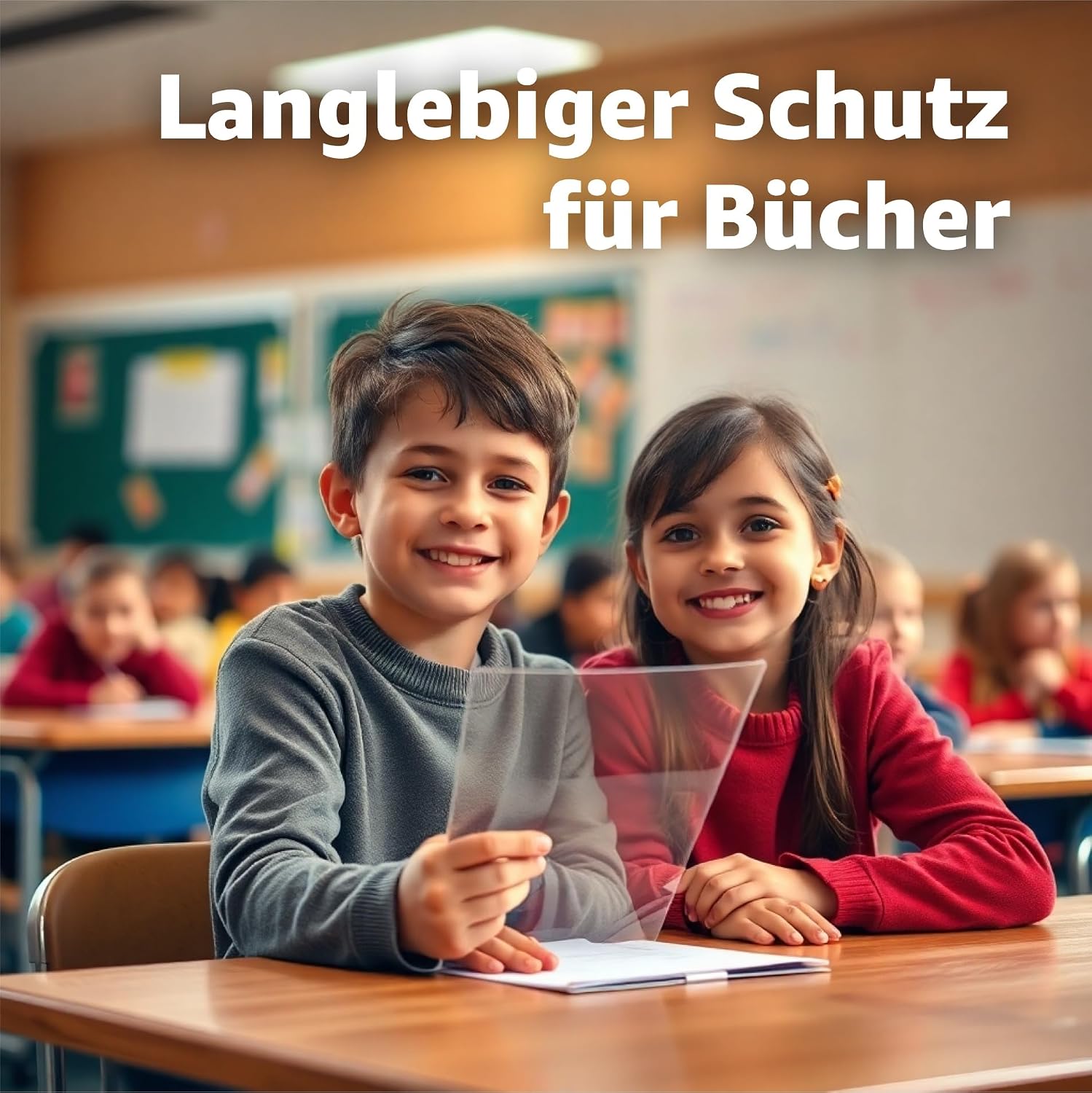Detalle 2 de 50x Buchumschlag transparent Klar DINA4 – Schutzfolie für Bücher, Hefte und Hefthüllen im Schule & Büroalltag