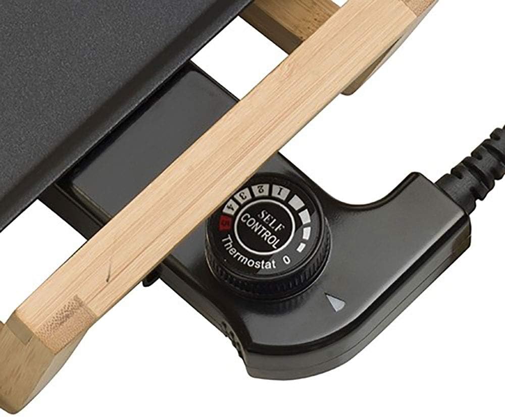 Detalle de Bestron ABP602BB piastra elettrica per grigliare Asia Lounge da tavolo, antiaderente (nero/legno)