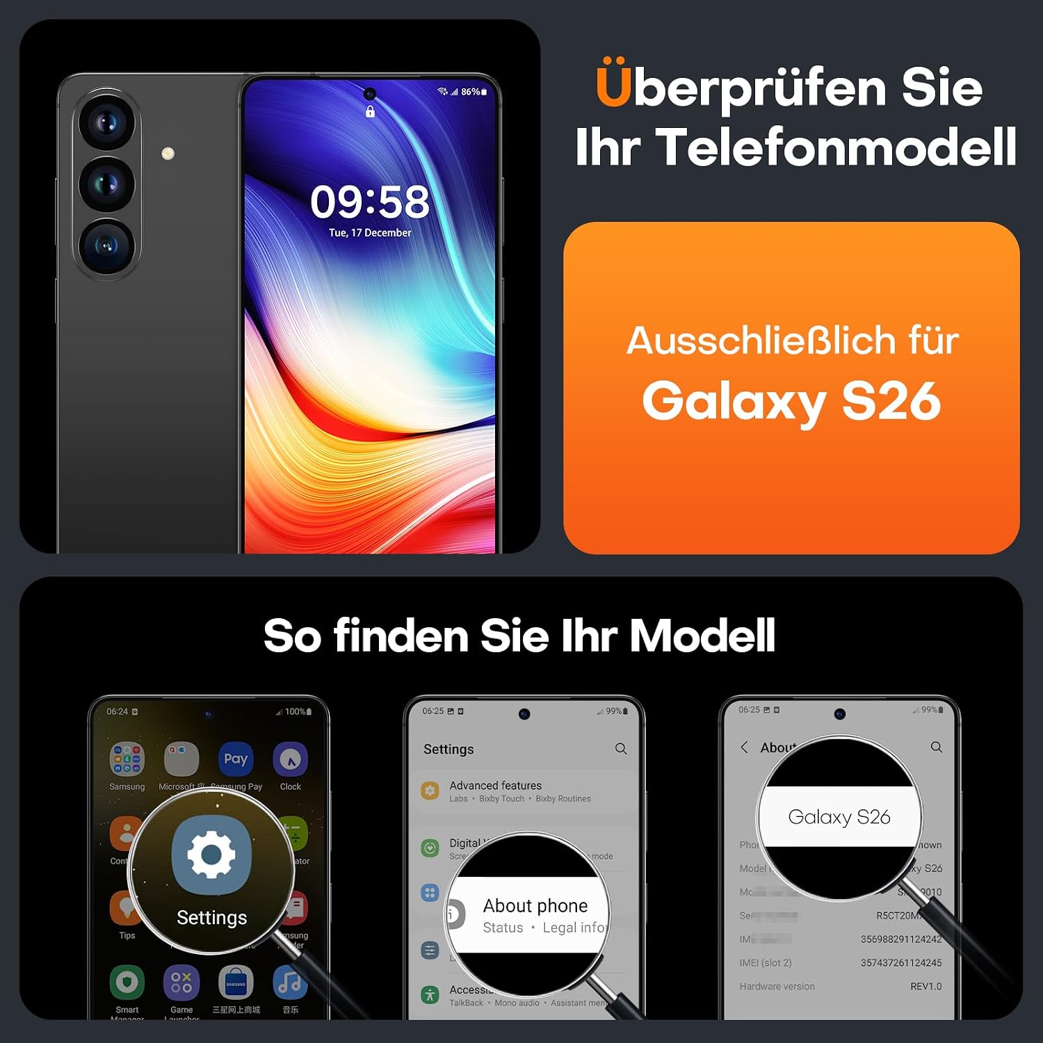Thumbnail 1 de LϟK Displayschutz S26 2er Set Kamera-Schutz