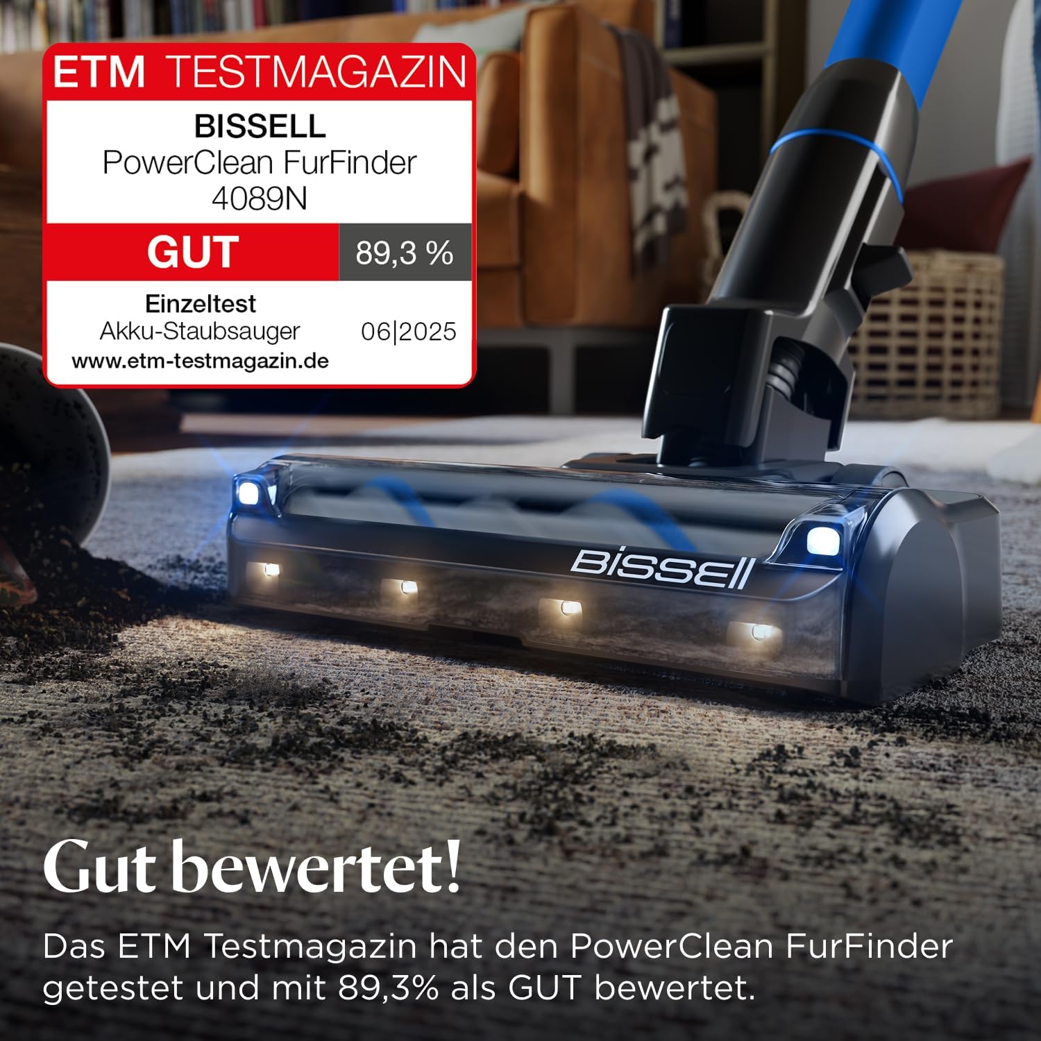 Thumbnail 1 de BISSELL PowerClean FurFinder kabelloser Akku-Staubsauger (200 W, FurFinder-Licht, HEPA-Filter)